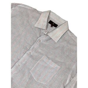 Toscano, Light Blue‎ Button down, Size XXL, Linen Blend 962E